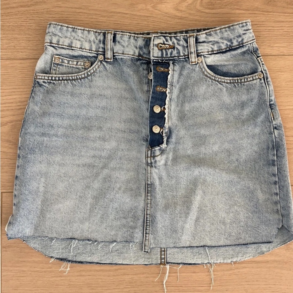 Zara Light Blue Denim Mini Skirt Small